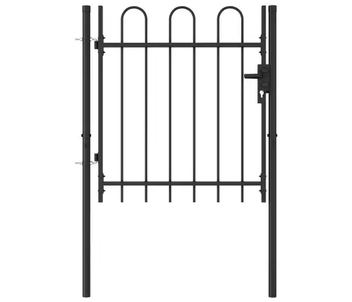 Žoga Vārti Ar Arkveida Formu, Melni, 1X1 M, Tērauds Vidaxl