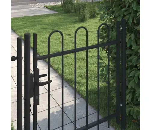 Žoga Vārti Ar Arkveida Formu, Melni, 1X1 M, Tērauds Vidaxl