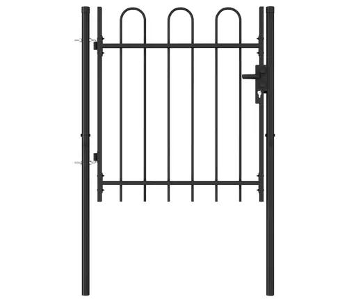 Žoga Vārti Ar Arkveida Formu, Melni, 1X1 M, Tērauds Vidaxl