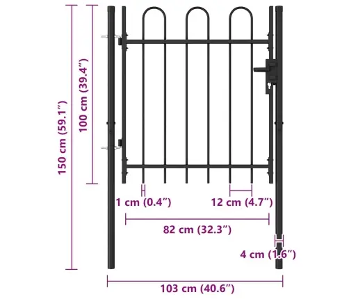 Žoga Vārti Ar Arkveida Formu, Melni, 1X1 M, Tērauds Vidaxl