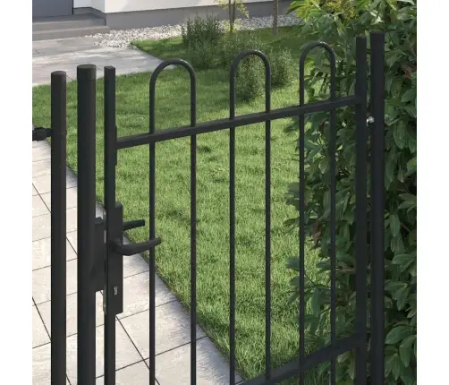 Žoga Vārti Ar Arkveida Formu, 1X1,5 M, Melns Tērauds Vidaxl