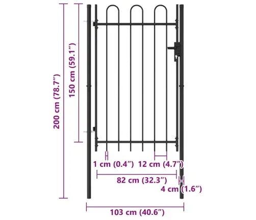 Žoga Vārti Ar Arkveida Formu, 1X1,5 M, Melns Tērauds Vidaxl