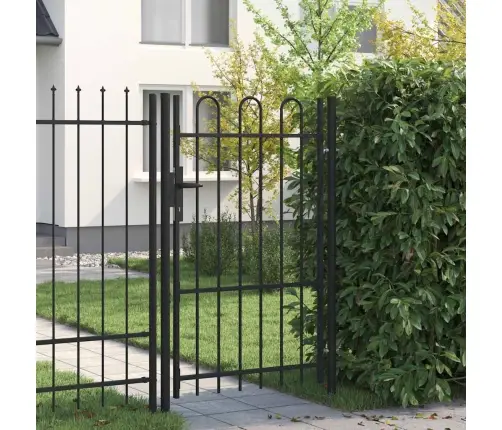 Žoga Vārti Ar Arkveida Formu, 1X1,5 M, Melns Tērauds Vidaxl