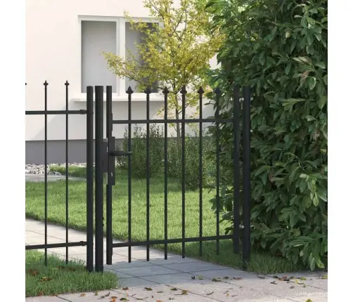 Žoga Vārti Ar Ar Pīķiem Augšpusē, Melni, 1X1 M, Tērauds Vidaxl