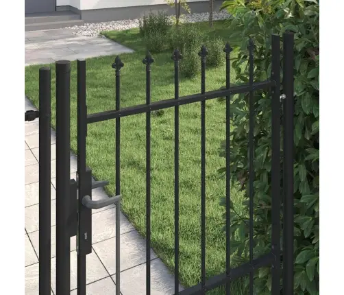 Žoga Vārti Ar Pīķiem Augšpusē, Melni, 1X1,5 M, Tērauds Vidaxl