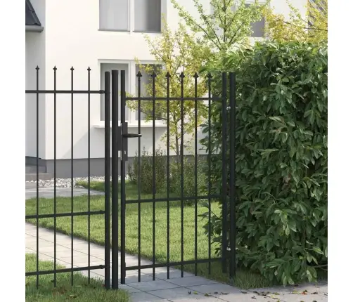 Žoga Vārti Ar Pīķiem Augšpusē, Melni, 1X1,5 M, Tērauds Vidaxl