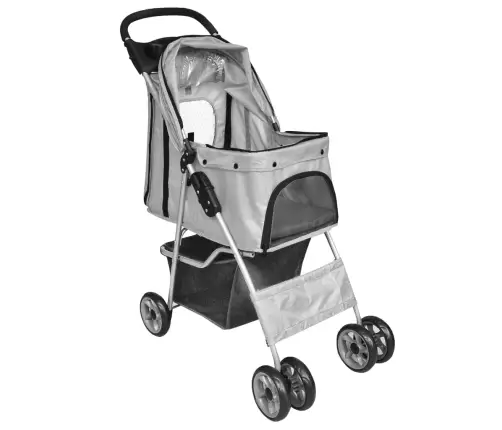 Dzīvnieku Ratiņi Suņiem Un Kaķiem, Saliekami, Pelēki Vidaxl