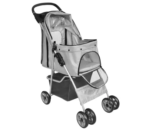 Dzīvnieku Ratiņi Suņiem Un Kaķiem, Saliekami, Pelēki Vidaxl