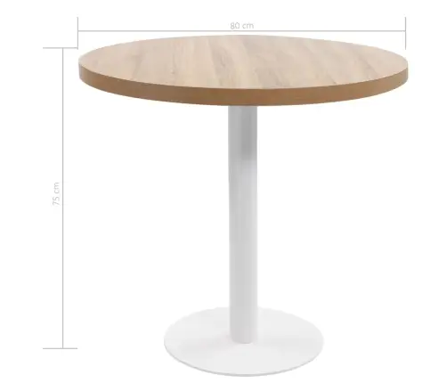 Bistro Galds, Gaiši Brūns, 80 Cm, Mdf Vidaxl