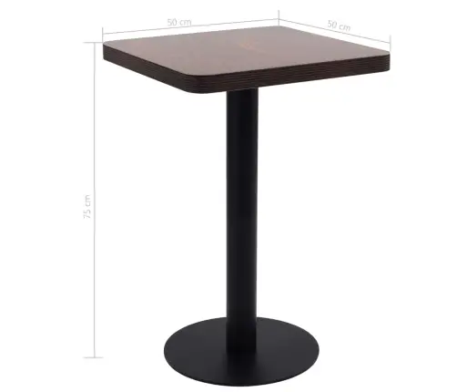 Bistro Galds, Tumši Brūns, 50X50 Cm, Mdf Vidaxl