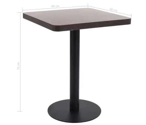 Bistro Galds, Tumši Brūns, 60X60 Cm, Mdf Vidaxl