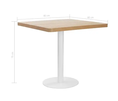 Bistro Galds, Gaiši Brūns, 80X80 Cm, Mdf Vidaxl