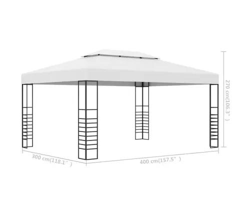 Dārza Nojume, Balta, 4X3X2,7 M, Pulvekrāsots Tērauds Vidaxl