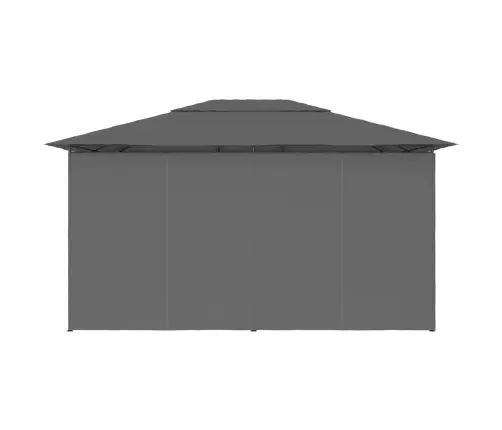 Dārza Nojume Ar Aizkariem, 4X3 M, Antracītpelēka Vidaxl