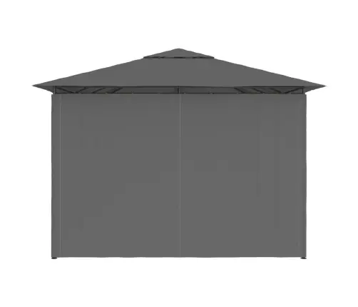 Dārza Nojume Ar Aizkariem, 4X3 M, Antracītpelēka Vidaxl