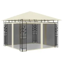 Pavėsinė Su Tinkleliu Nuo Uodų, Kreminė, 3X3X2,73M, 180G/M²