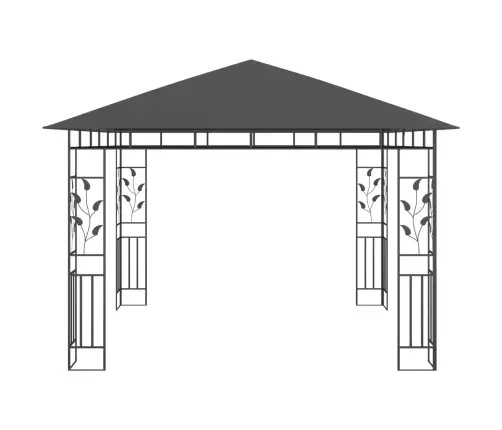 Dārza Nojume Ar Moskītu Tīklu, 3X3X2,73 M, 180 G/M², Pelēka Vidaxl