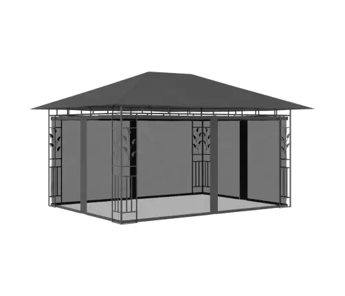 Dārza Nojume Ar Moskītu Tīklu, 4X3X2,73 M, 180 G/M², Pelēka Vidaxl