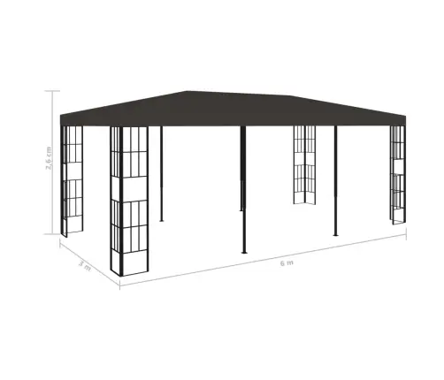 Dārza Nojume, 3X6 M, Antracītpelēka Vidaxl