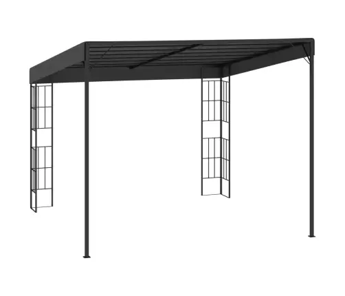 Dārza Nojume, Stiprināma Pie Sienas, 3X3 M, Pelēks Audums Vidaxl