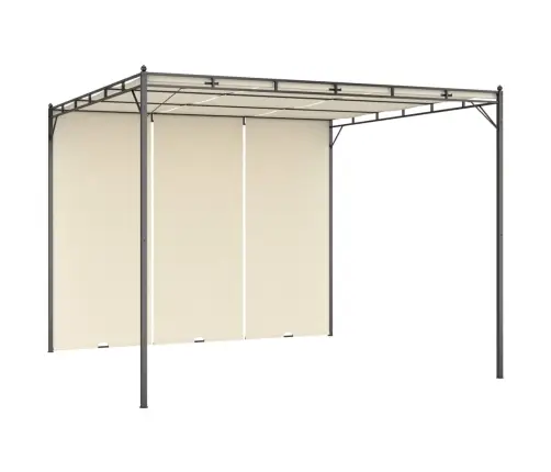 Dārza Nojume Ar Sānu Aizkariem, 3X3X2,25 M, Krēmkrāsas Vidaxl