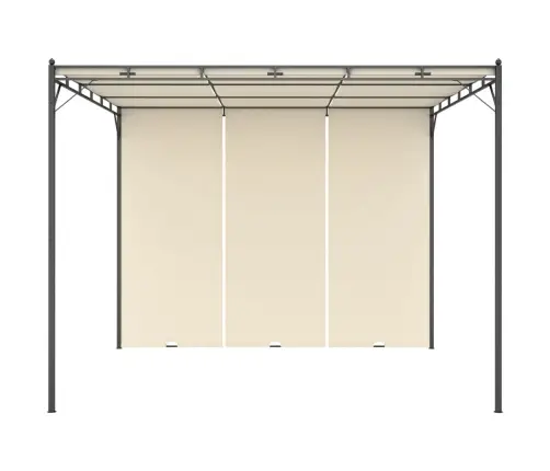 Dārza Nojume Ar Sānu Aizkariem, 3X3X2,25 M, Krēmkrāsas Vidaxl