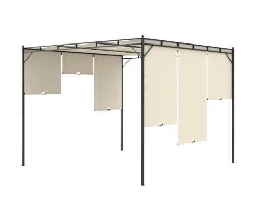 Dārza Nojume Ar Sānu Aizkariem, 3X3X2,25 M, Krēmkrāsas Vidaxl