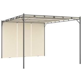 Dārza Nojume Ar Sānu Aizkariem, 4X3X2,25 M, Krēmkrāsas Vidaxl