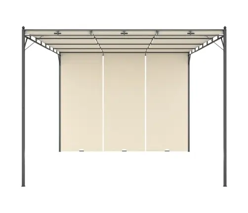 Dārza Nojume Ar Sānu Aizkariem, 4X3X2,25 M, Krēmkrāsas Vidaxl