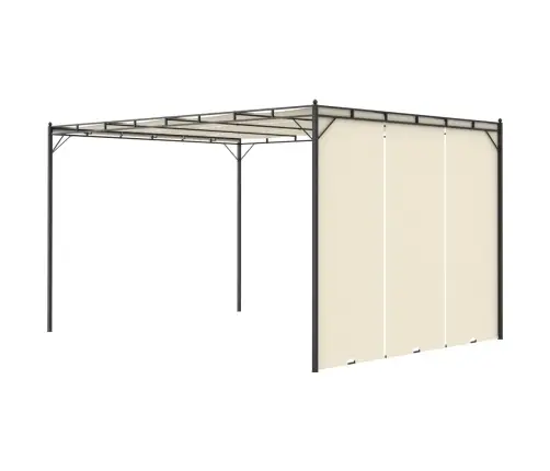 Dārza Nojume Ar Sānu Aizkariem, 4X3X2,25 M, Krēmkrāsas Vidaxl
