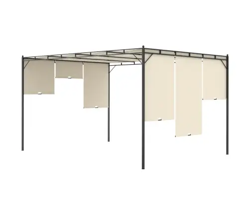 Dārza Nojume Ar Sānu Aizkariem, 4X3X2,25 M, Krēmkrāsas Vidaxl