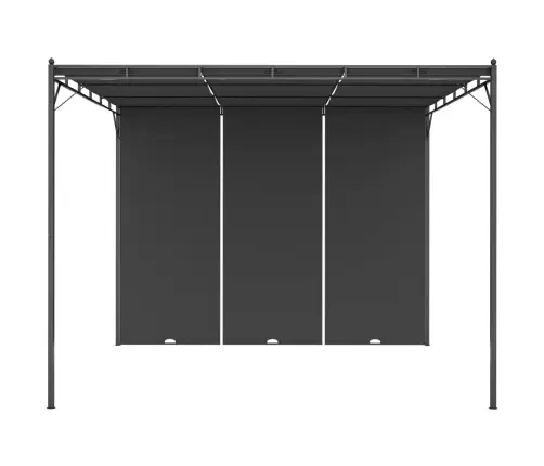 Dārza Nojume Ar Sānu Aizkariem, 3X3X2,25 M, Antracītpelēka Vidaxl