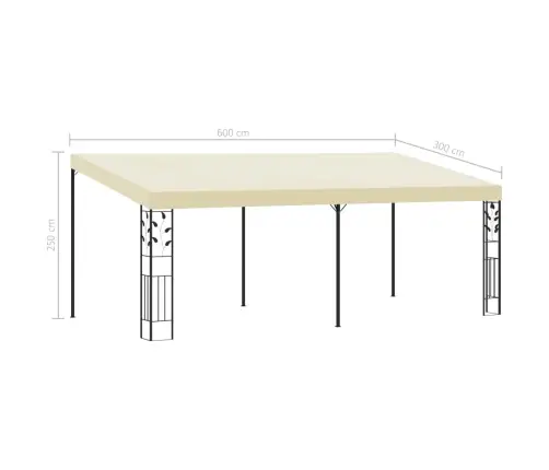 Prie Sienos Montuojama Pavėsinė, Kreminės Spalvos, 6X3X2,5M