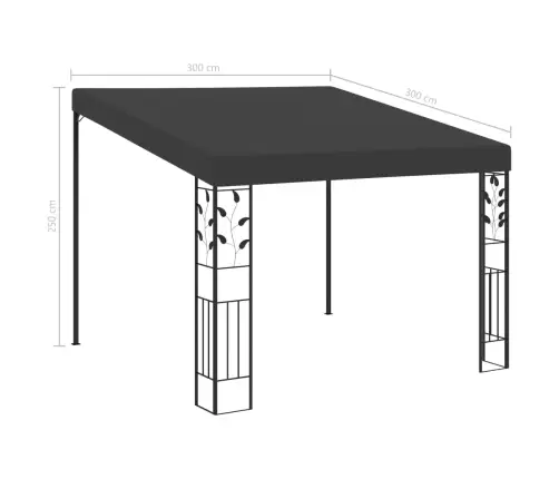 Prie Sienos Montuojama Pavėsinė, Antracito, 3X3X2,5M