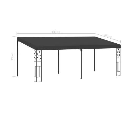 Dārza Nojume, Stiprināma Pie Sienas, 6X3X2,5 M, Antracītpelēka Vidaxl