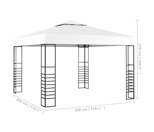Sodo Palapinė, Baltos Spalvos, 3X3M