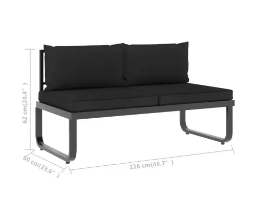 5-Daļīgs Dārza Mēbeļu Komplekts Ar Matračiem, Alumīnijs, Wpc Vidaxl