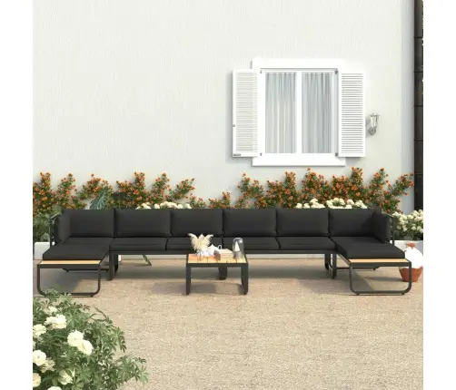 5-Daļīgs Dārza Mēbeļu Komplekts Ar Matračiem, Alumīnijs, Wpc Vidaxl