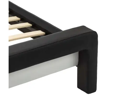 Gultas Rāmis Melna 218 X 132 X 86.5 Cm Mākslīgā Āda Vidaxl