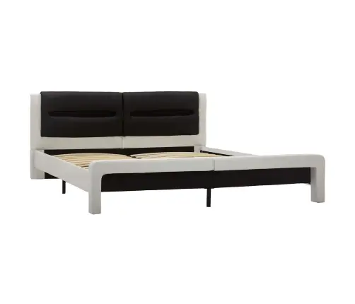 Lovos Rėmas Balta Ir Juoda 120 X 200 Cm Dirbtinė Oda