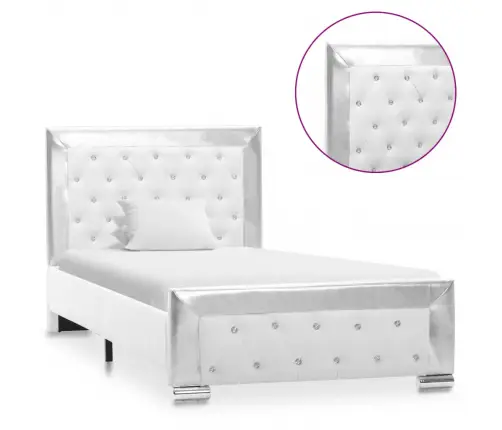 Lovos Rėmas, Baltos Spalvos, 90X200cm Dirbtinė Oda