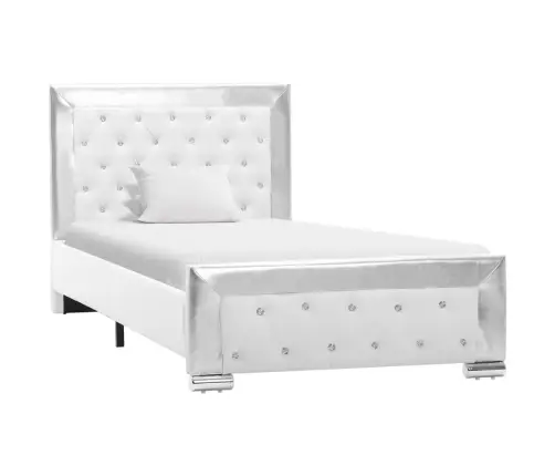 Lovos Rėmas, Baltos Spalvos, 90X200cm Dirbtinė Oda