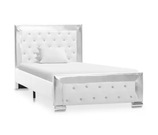 Lovos Rėmas, Baltos Spalvos, 90X200cm Dirbtinė Oda