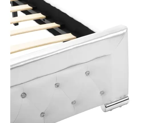 Lovos Rėmas, Baltos Spalvos, 90X200cm Dirbtinė Oda