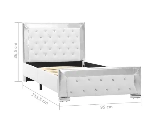 Lovos Rėmas, Baltos Spalvos, 90X200cm Dirbtinė Oda