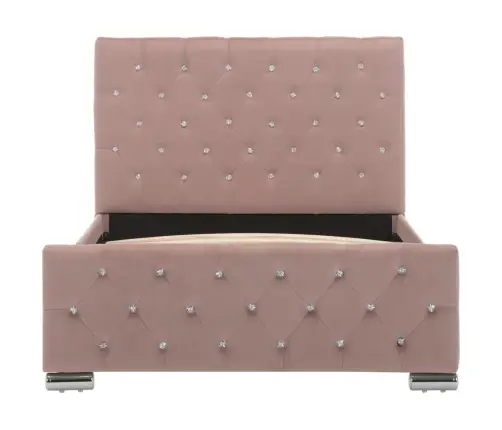 Gultas Rāmis, Rozā Samts, 100X200 Cm Vidaxl