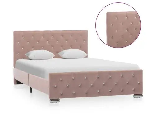 Lovos Rėmas, Rožinės Spalvos, 120X200cm Aksomas