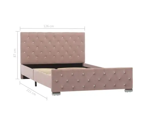 Lovos Rėmas, Rožinės Spalvos, 120X200cm Aksomas