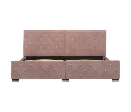 Gultas Rāmis, Rozā Samts, 180X200 Cm Vidaxl