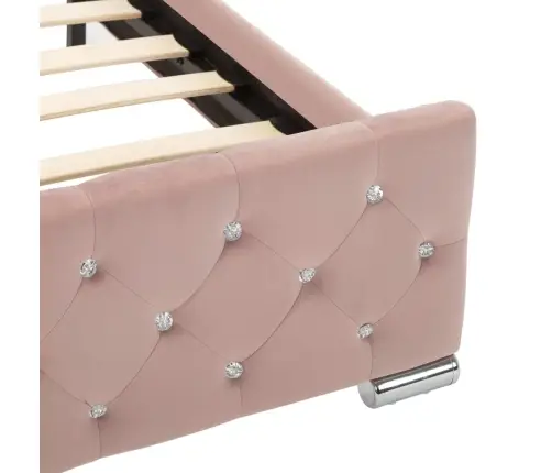 Gultas Rāmis, Rozā Samts, 180X200 Cm Vidaxl